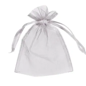 10 Pack Silver Organza Bag - 13cm x 18cm