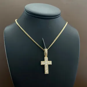 10K Yellow Gold Cross Diamond Pendant 1.18Ct / 6.1gr