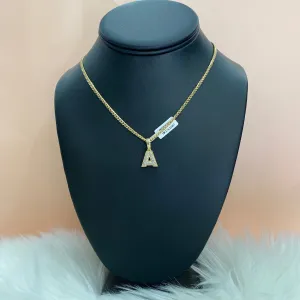 10K Yellow Gold Diamond Letter A Pendant / 2.1gr