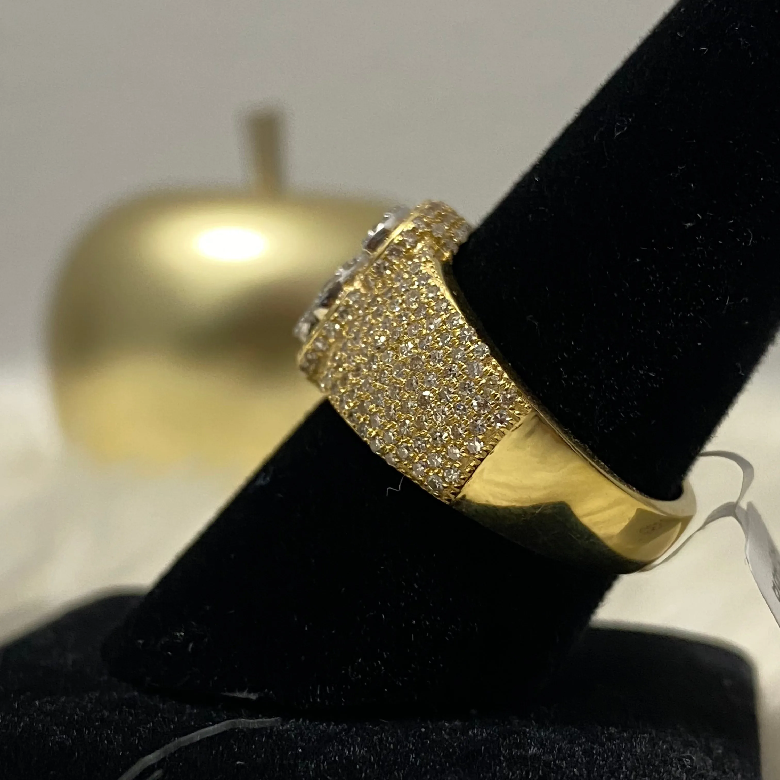 10K Yellow Gold Diamond Letter S Ring 1.45Ct Dia / 6.2gr / Size 9