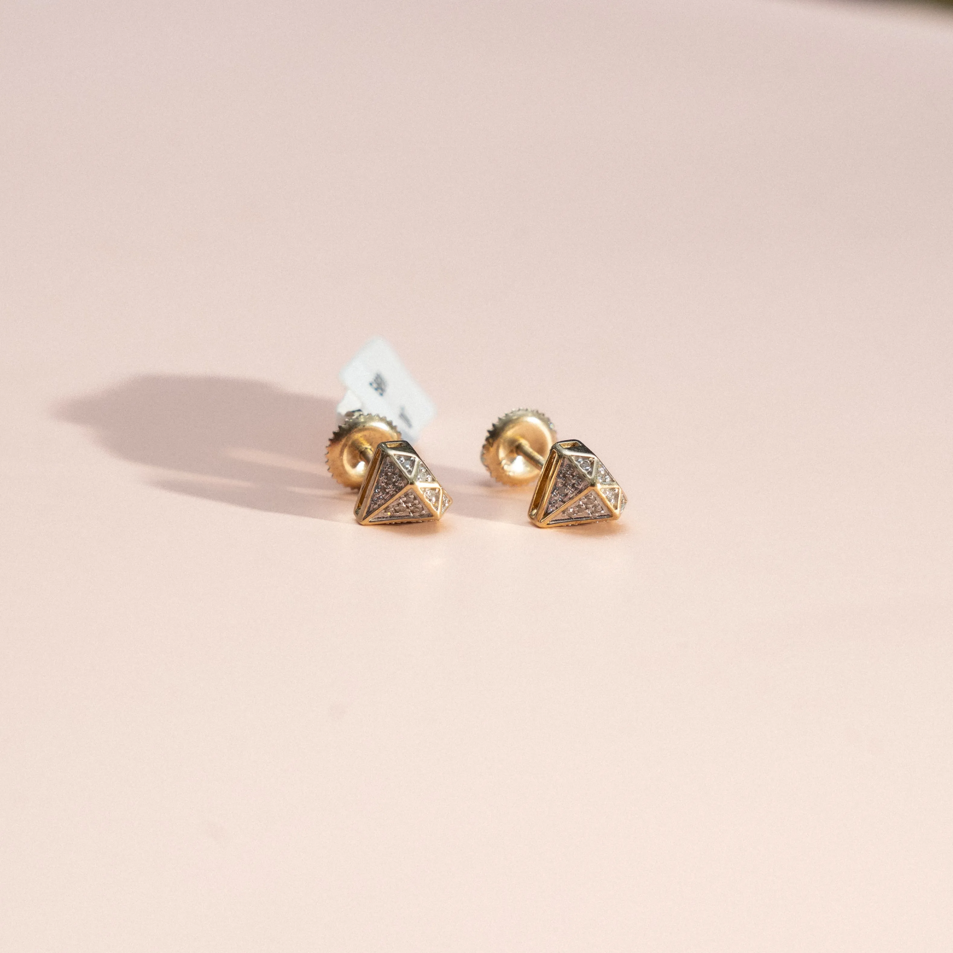 10K Yellow Gold Prim Diamond Stud Earrings 1.8Ct / 1.8gr