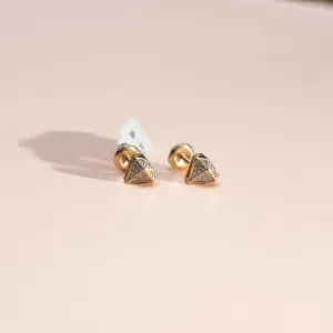 10K Yellow Gold Prim Diamond Stud Earrings 1.8Ct / 1.8gr