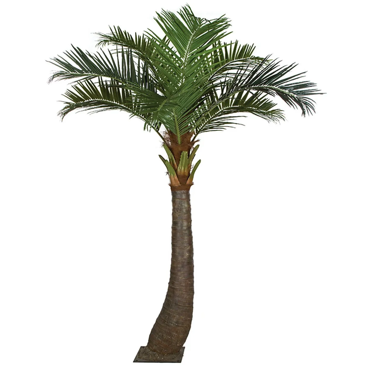 11'6" Silk Coconut Palm Tree w/Metal Plate -Green