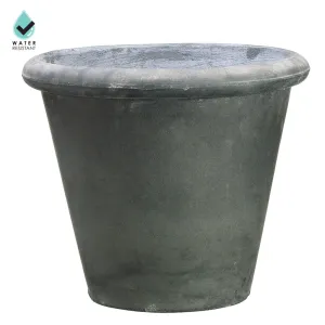 12"Hx13.7"W Fiber Cement Tapered Planter -Gray