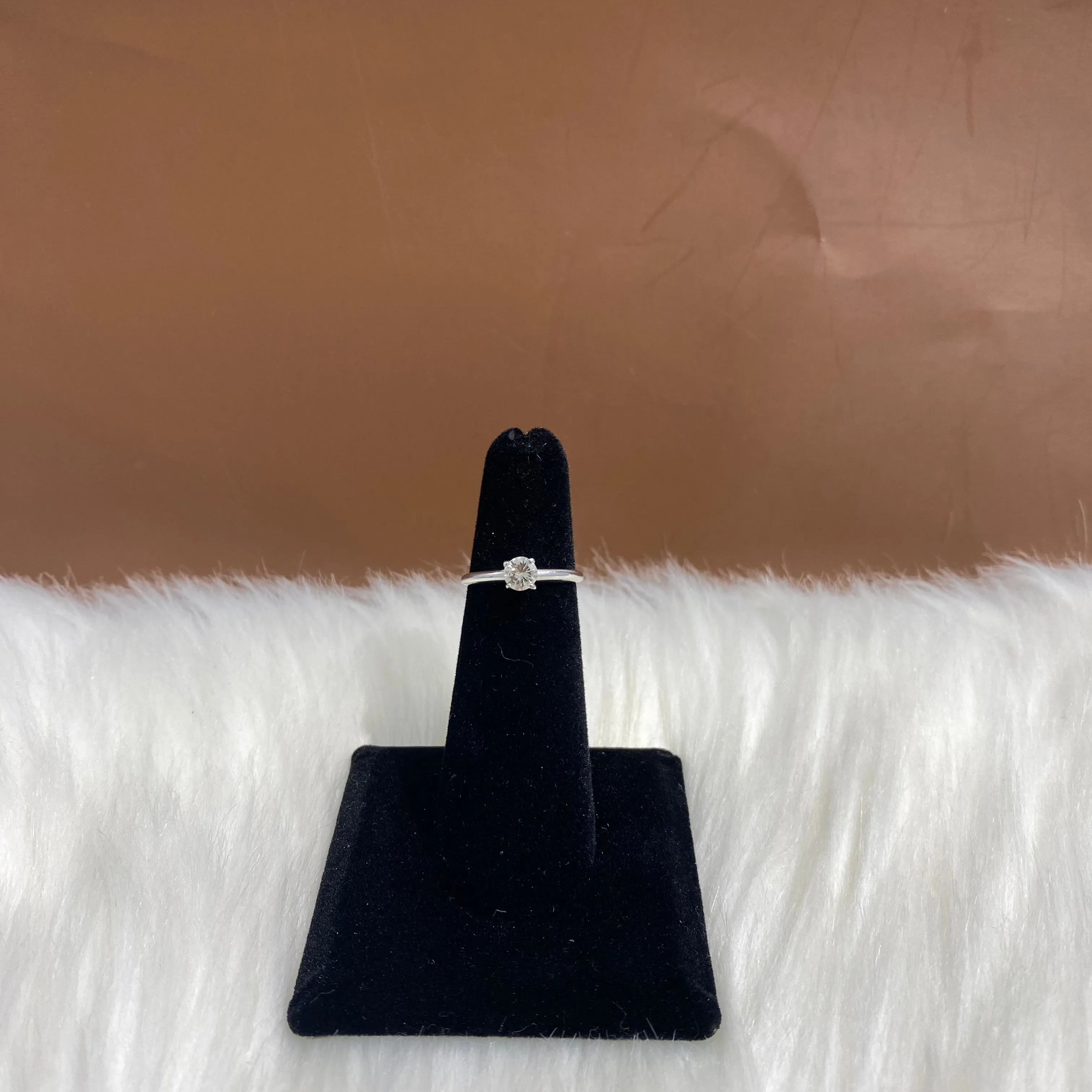 14K White Gold Diamond Fashion Engagement Ring Ct Dia / 1.7gr / Size 4