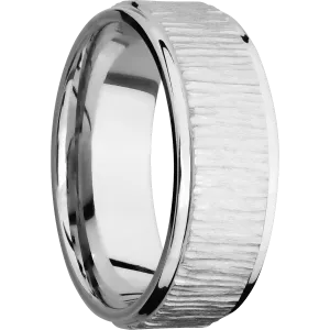 14K White Gold with Treebark1 , Polish Finish