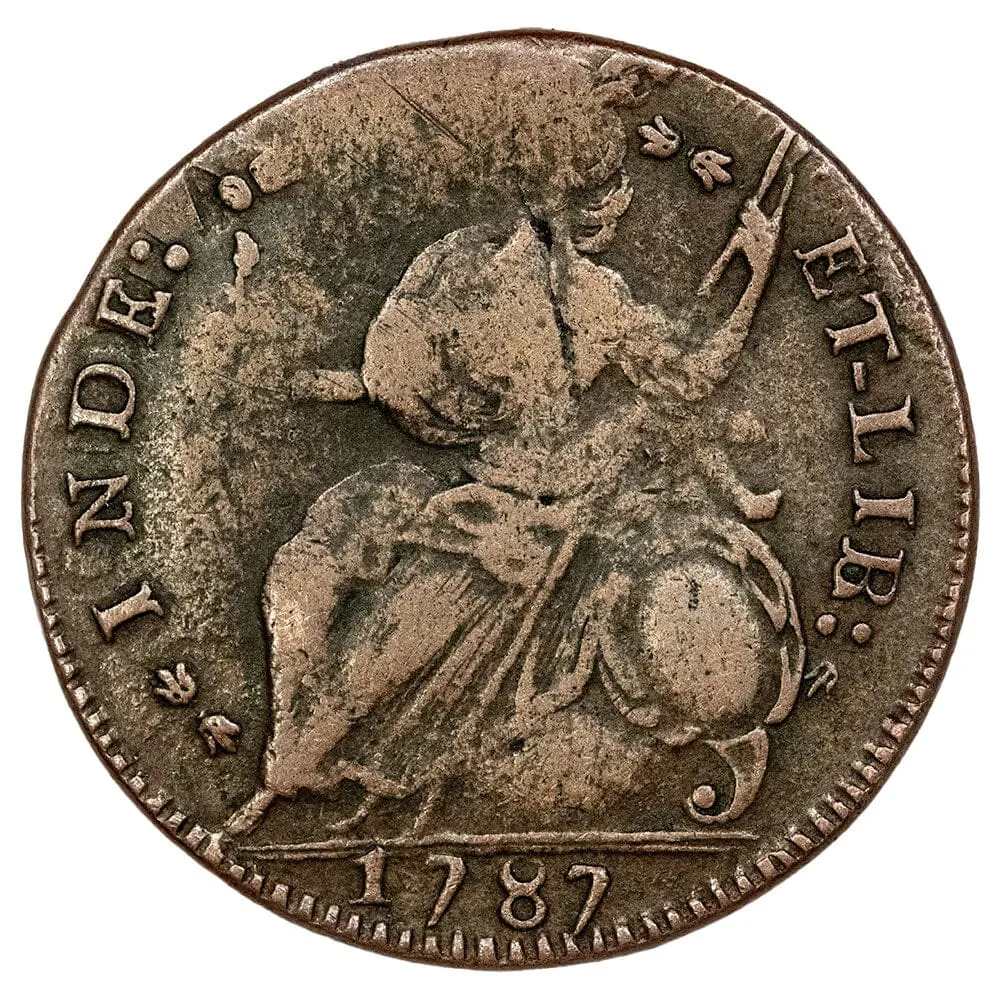 1787 Connecticut Copper Draped Bust Miller-37.10-RR W-4165 R-6 - Fine/Very Fine