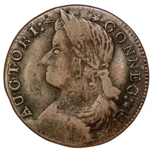 1787 Connecticut Copper Draped Bust Miller-37.10-RR W-4165 R-6 - Fine/Very Fine