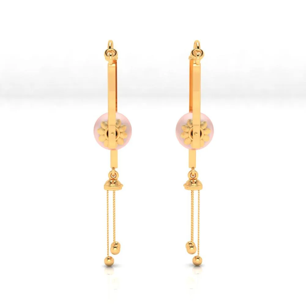 18k Gold Dangler Earrings With Very Unique Craftsmanship