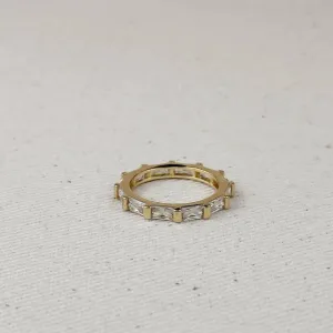 18k Gold Filled Baguette Cz Band Ring