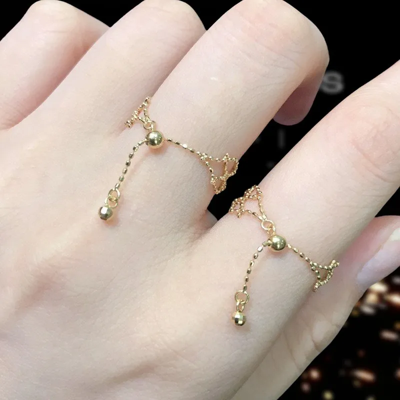 18k Yellow Gold Adjustable Retro Lace Ring