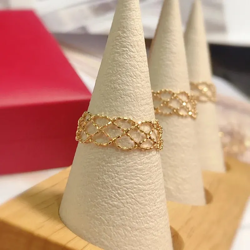 18k Yellow Gold Adjustable Retro Lace Ring