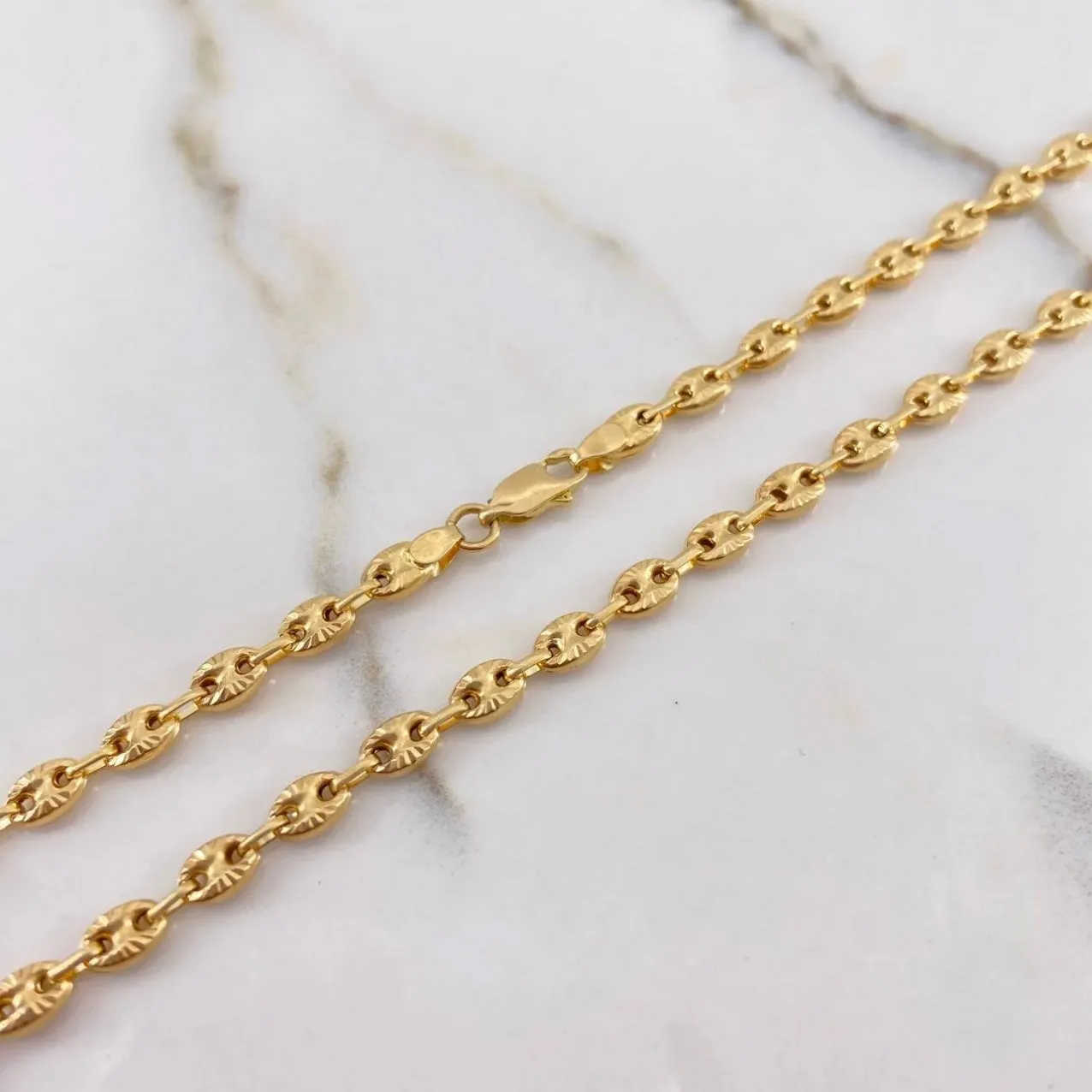 18K Yellow Gold Diamond Cut Gc Link Chain / 10.8gr / 4.7mm / 18in