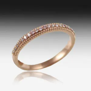 18kt Rose Gold Pink Diamond band