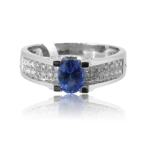 18kt White Gold Sapphire and Diamond ring