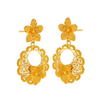 22k Jewellery Full Set With Floral Design And Intricate Craftsmanship