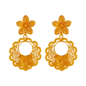 22k Jewellery Full Set With Floral Design And Intricate Craftsmanship