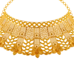 22k Jewellery Full Set With Floral Design And Intricate Craftsmanship