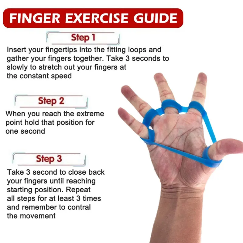3PCS Finger Gripper Silicone Hand Gripper Resistance Band