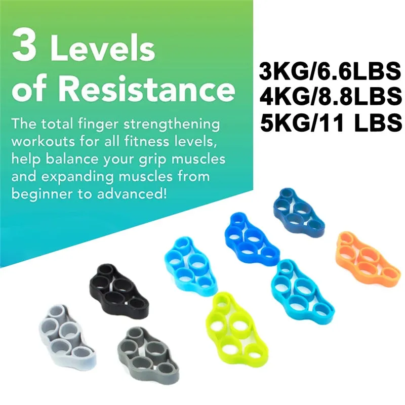 3PCS Finger Gripper Silicone Hand Gripper Resistance Band