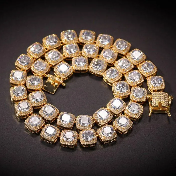 5MM Square Tennis Chain - Elegant Brass CZ Jewelry for Men - 18-22" Lengths Available