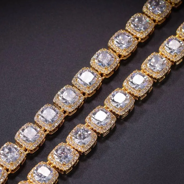 5MM Square Tennis Chain - Elegant Brass CZ Jewelry for Men - 18-22" Lengths Available