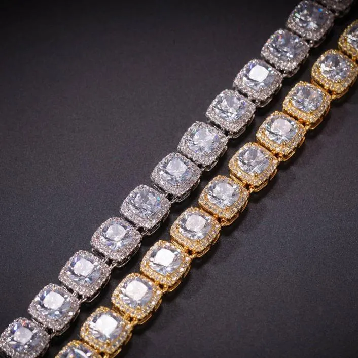 5MM Square Tennis Chain - Elegant Brass CZ Jewelry for Men - 18-22" Lengths Available