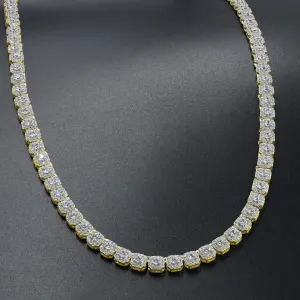 5MM Square Tennis Chain - Elegant Brass CZ Jewelry for Men - 18-22" Lengths Available