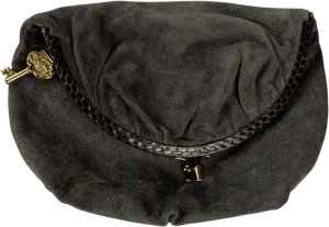 60's Gray Suede Fold Over Clutch Purse by Ruth Saltz