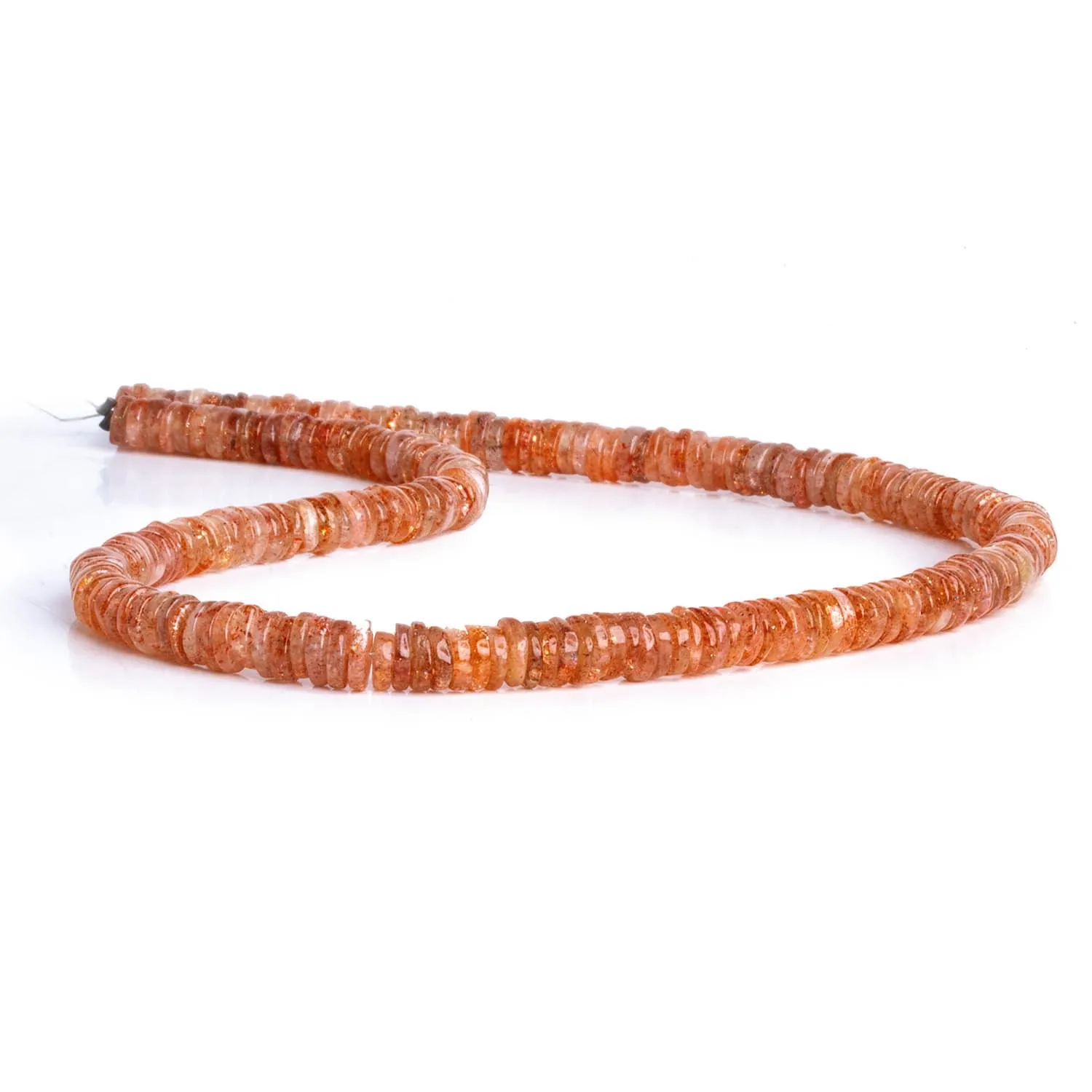 6mm Sunstone Heishis 14 inch 210 beads