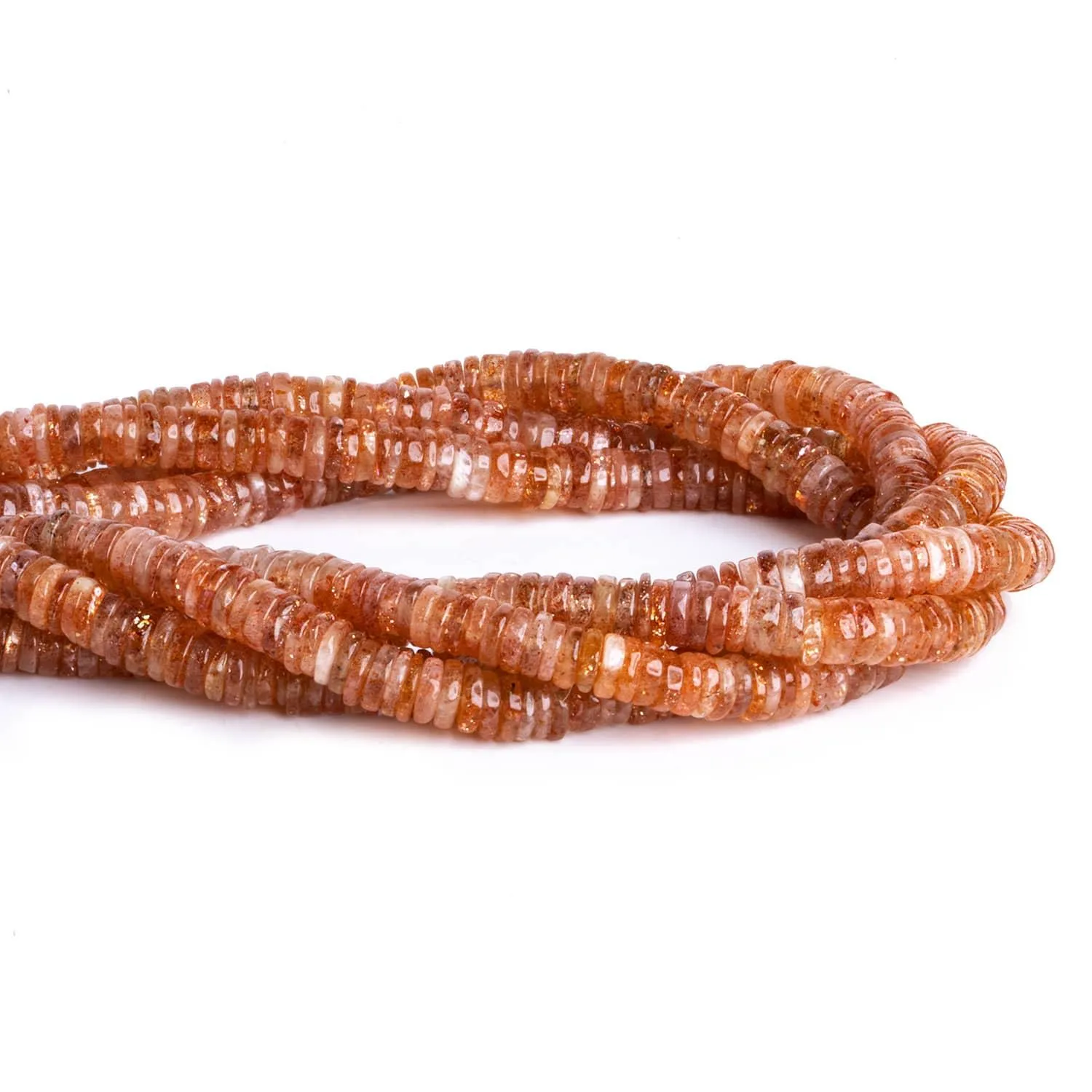 6mm Sunstone Heishis 14 inch 210 beads