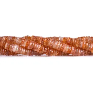 6mm Sunstone Heishis 14 inch 210 beads