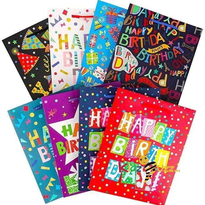 8 Pc Birthday Gift Bags
