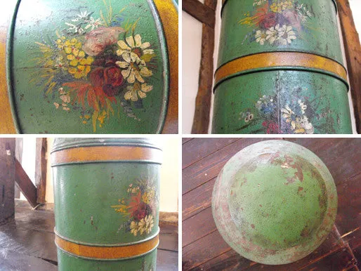 A Large & Attractive Hand-Painted Victorian Tea Canister