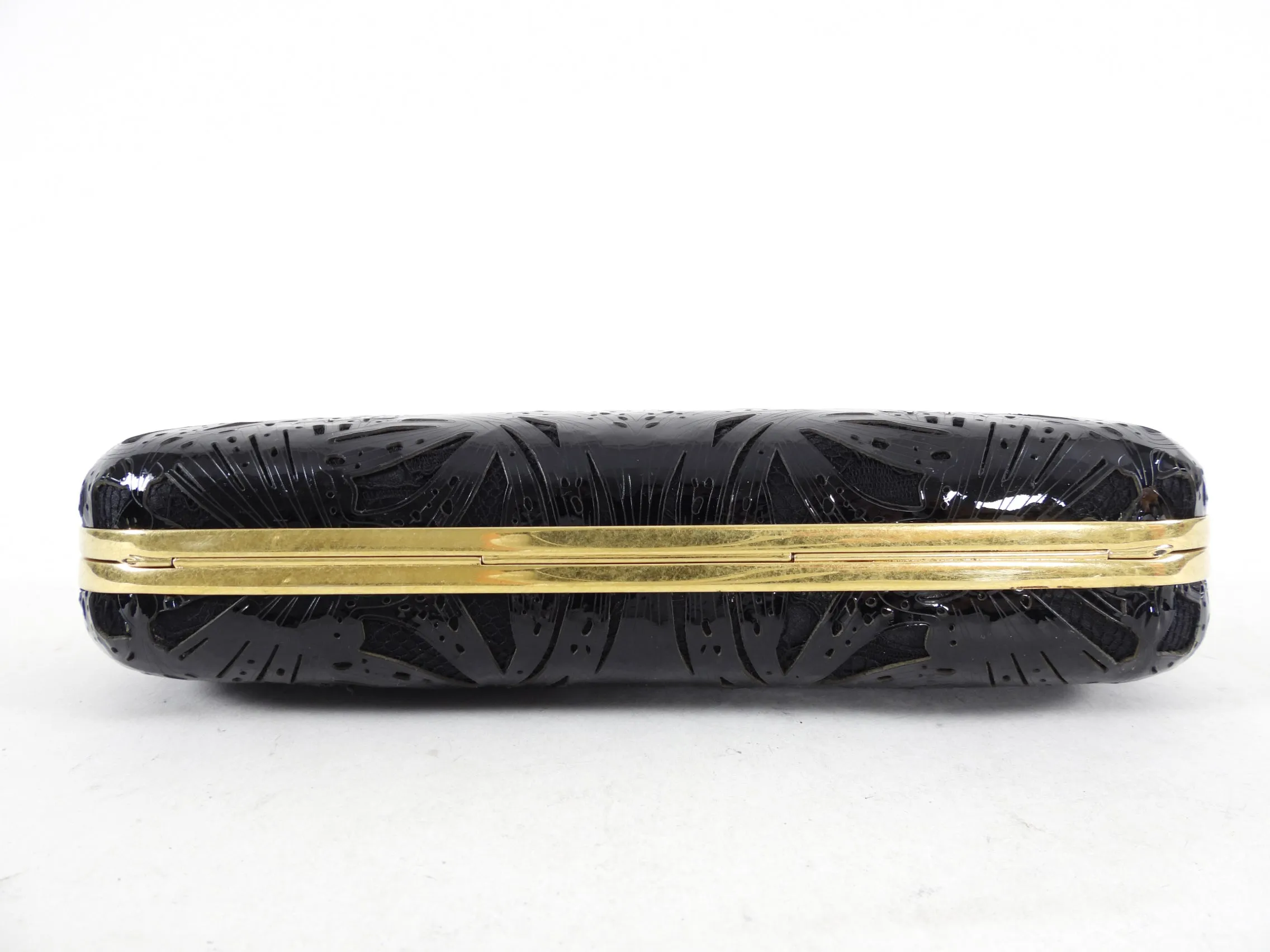 Alexander McQueen Patent and Lace Knuckle Duster Clutch