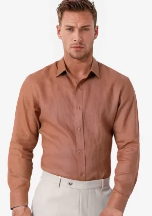 Amber Brown Linen Shirt
