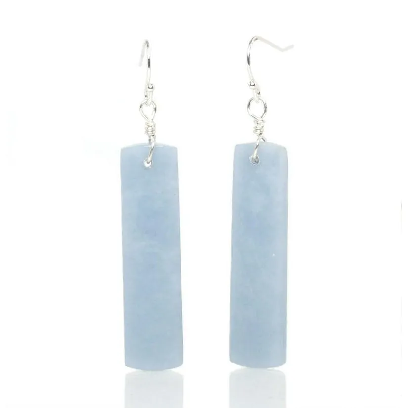 Angelite Earrings with Sterling Silver French Ear Wires