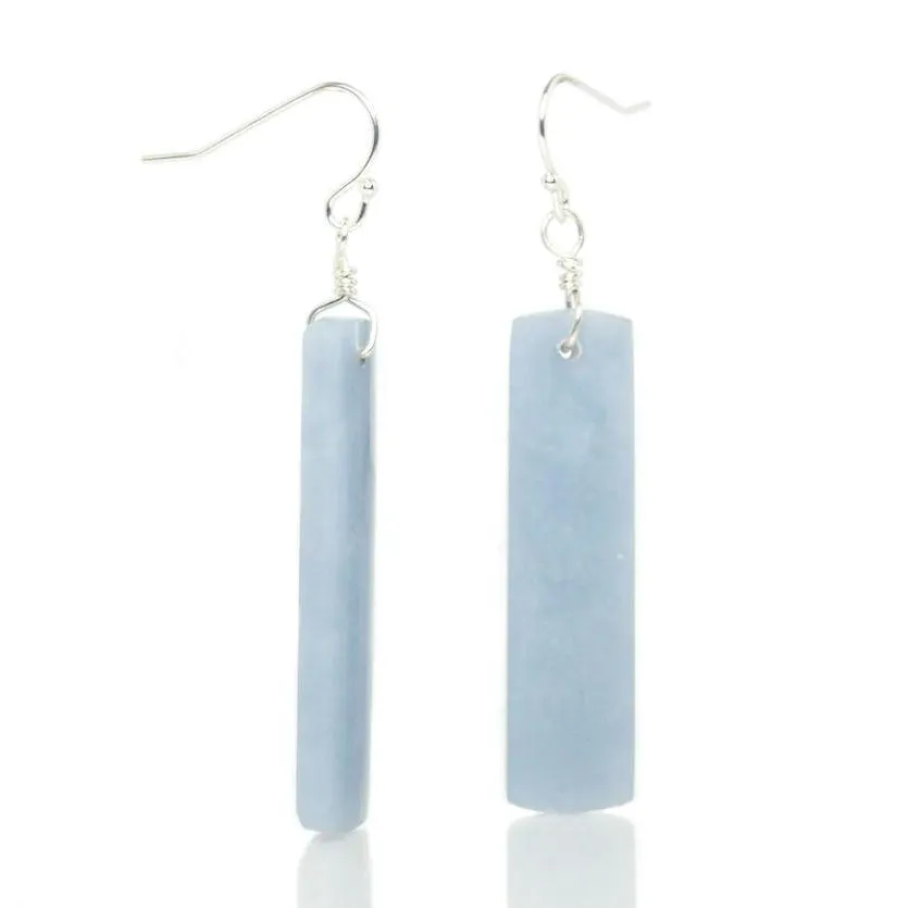 Angelite Earrings with Sterling Silver French Ear Wires