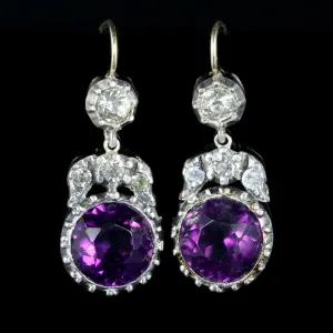Antique Victorian Paste Drop Earrings Gold Silver Circa 1900