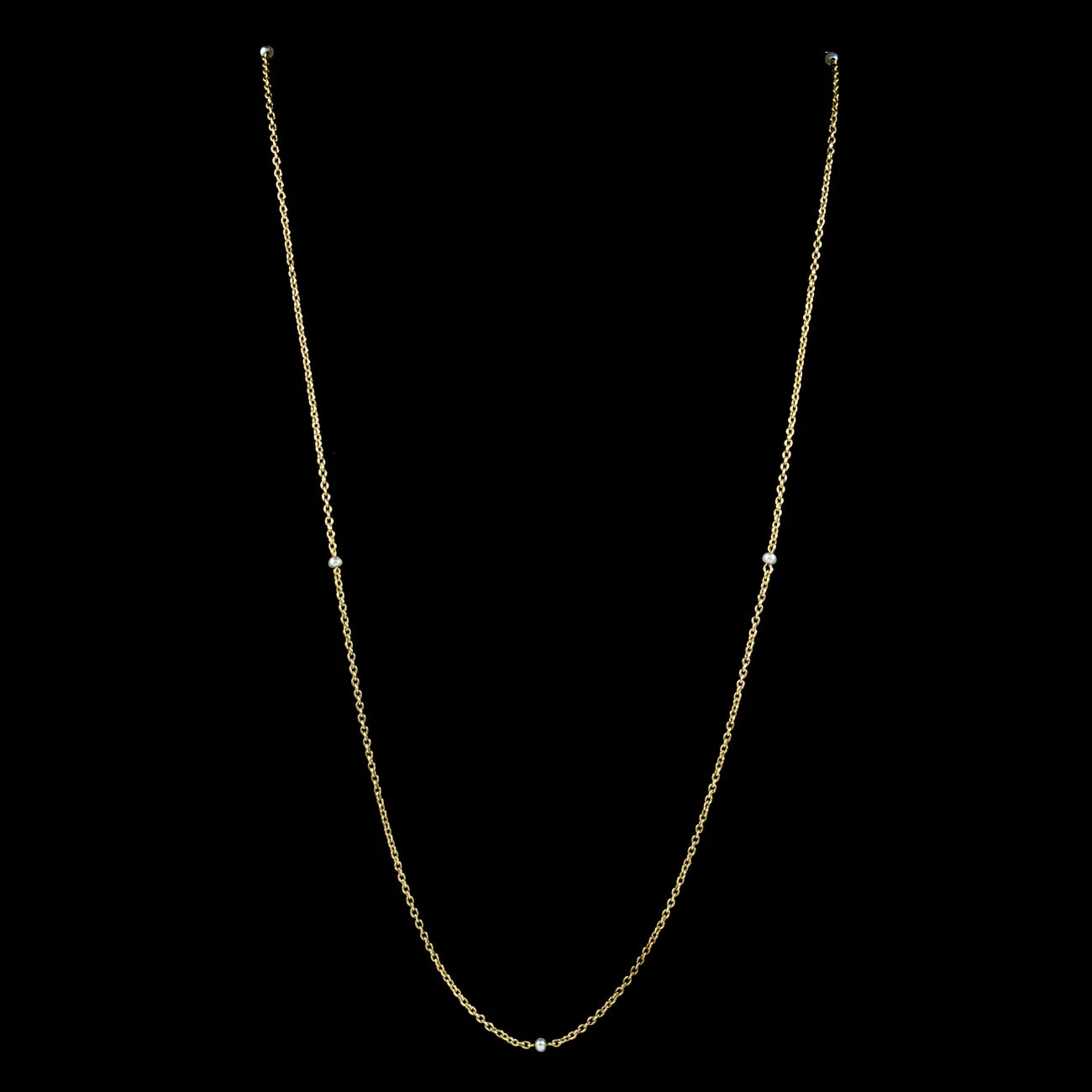 Antique Victorian Pearl Chain Necklace 15ct Gold