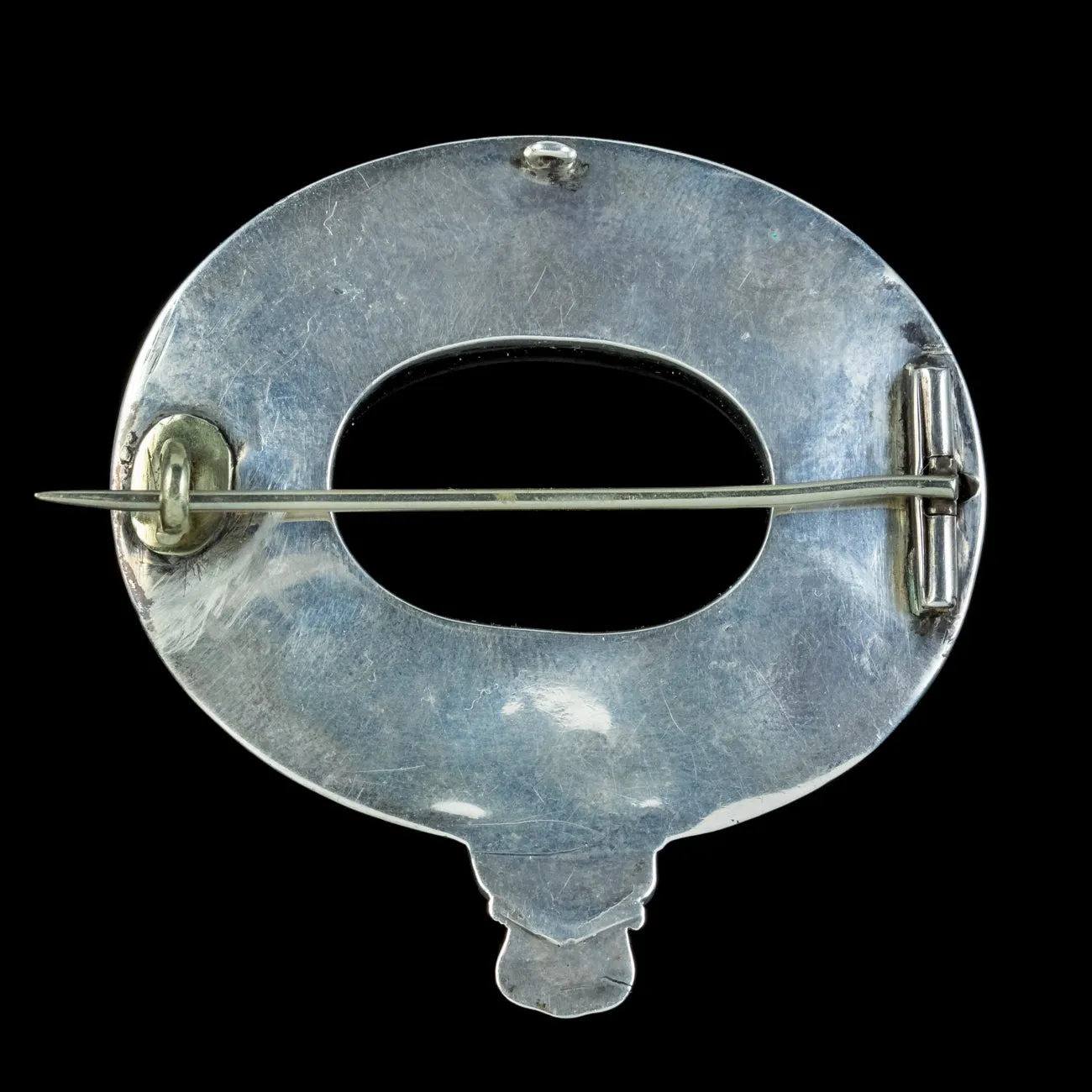 Antique Victorian Scottish Buckle Brooch Silver Circa 1860