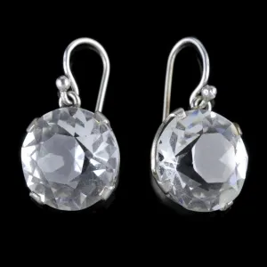 Art Deco Paste Earrings Silver Circa 1930