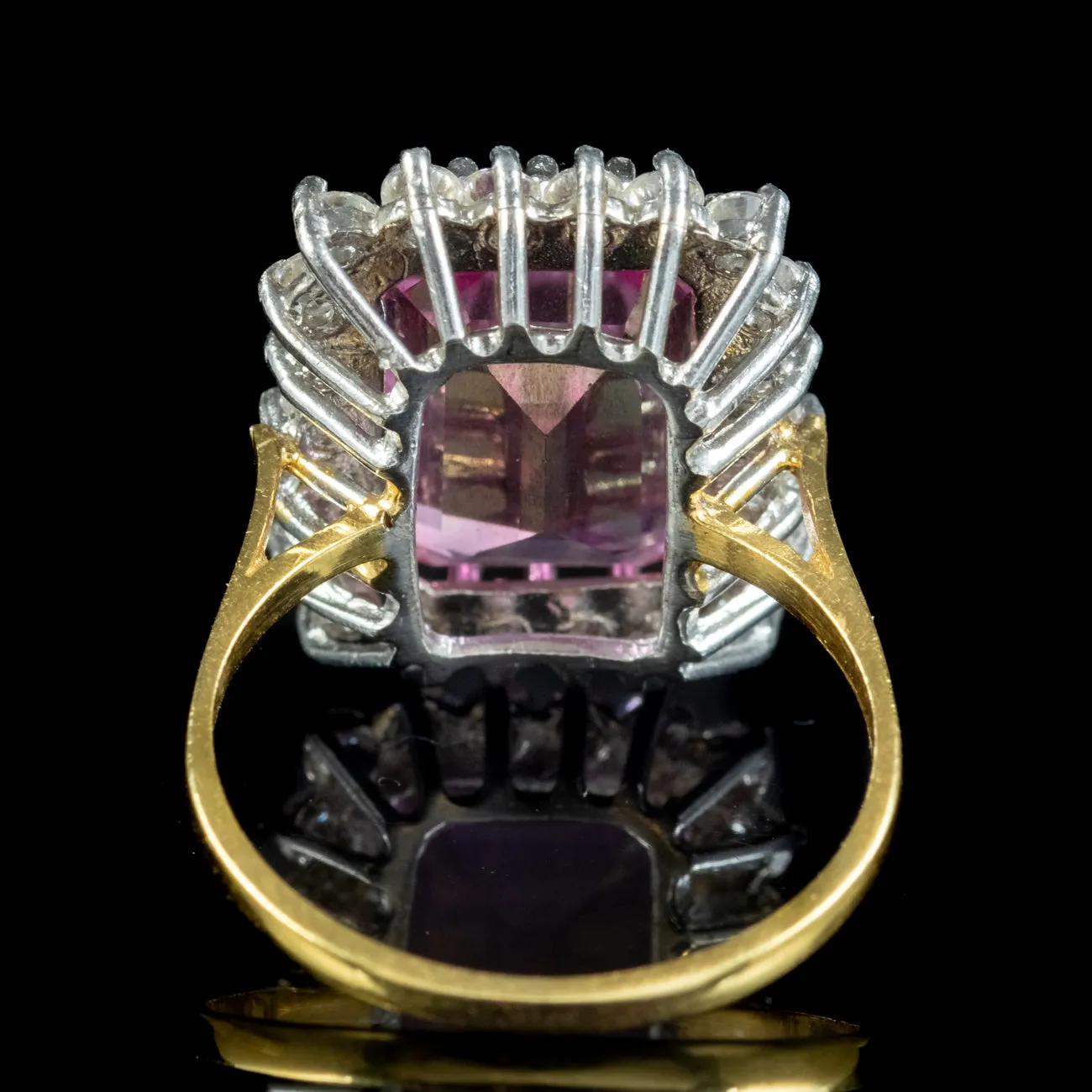 Art Deco Style Pink Topaz Cocktail Ring 9ct Topaz