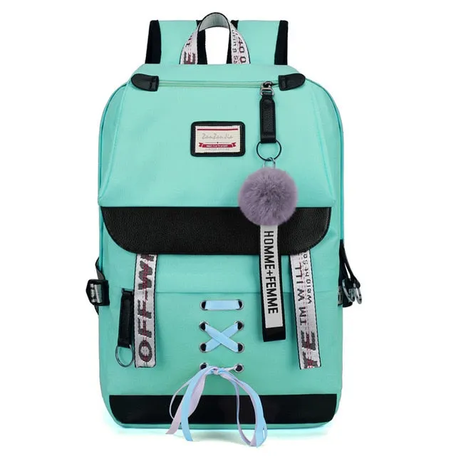 Ashoreshop women students smart back pack cellphone charger students backpacks