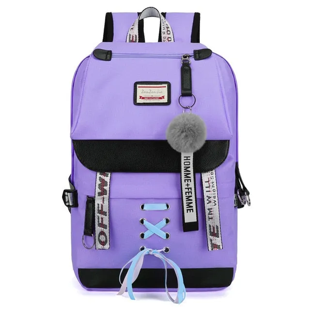 Ashoreshop women students smart back pack cellphone charger students backpacks