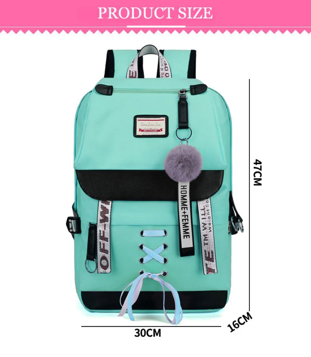 Ashoreshop women students smart back pack cellphone charger students backpacks