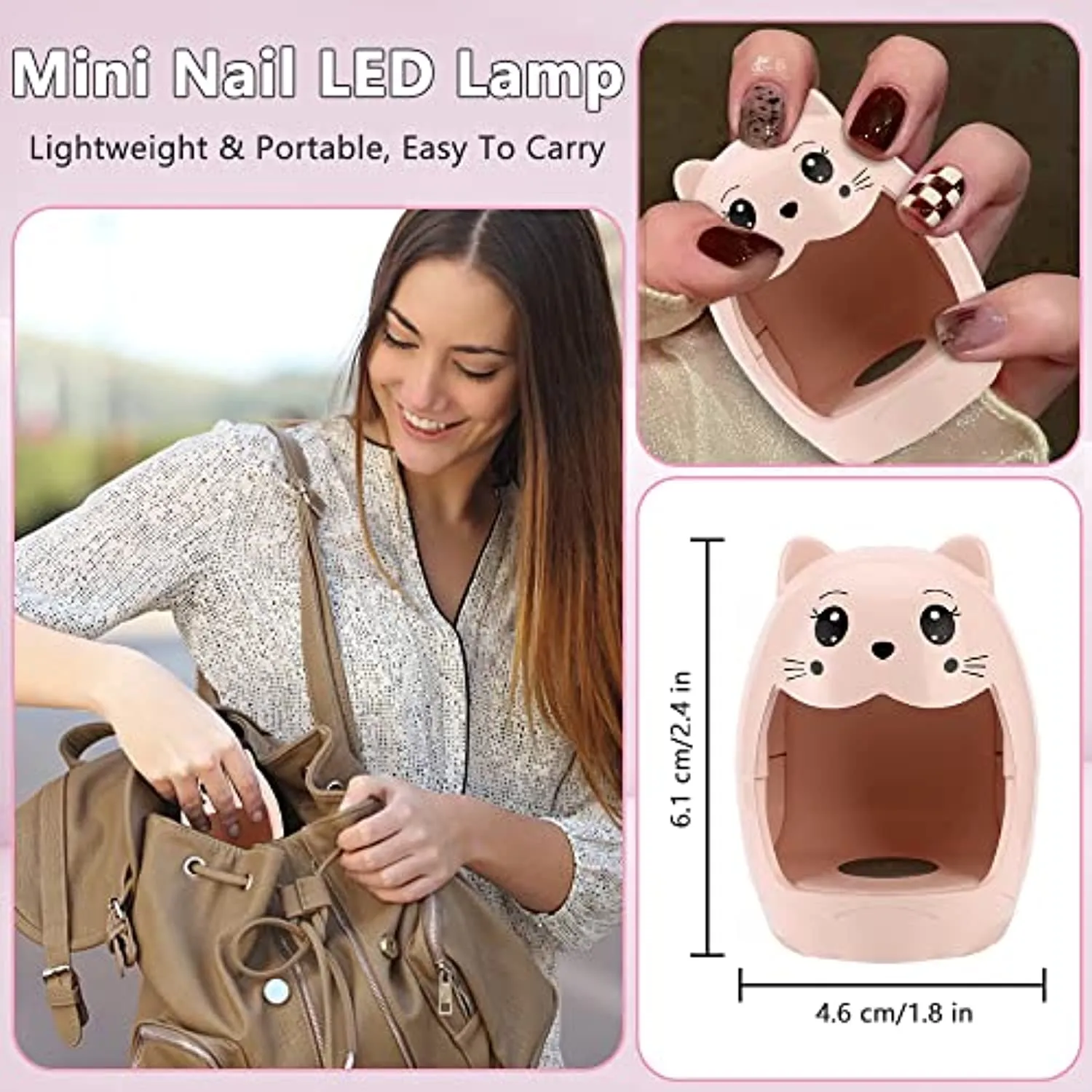 Augot Mini UV LED Nail Lamp, 6W Nail Polish Dryer for Single Finger, Portable Egg Creative Phototherapy Lamp for Gel Nails, 45/60s Quick Drying UV Nail Lamp for Girls Women, for Home Travel Nail Salon
