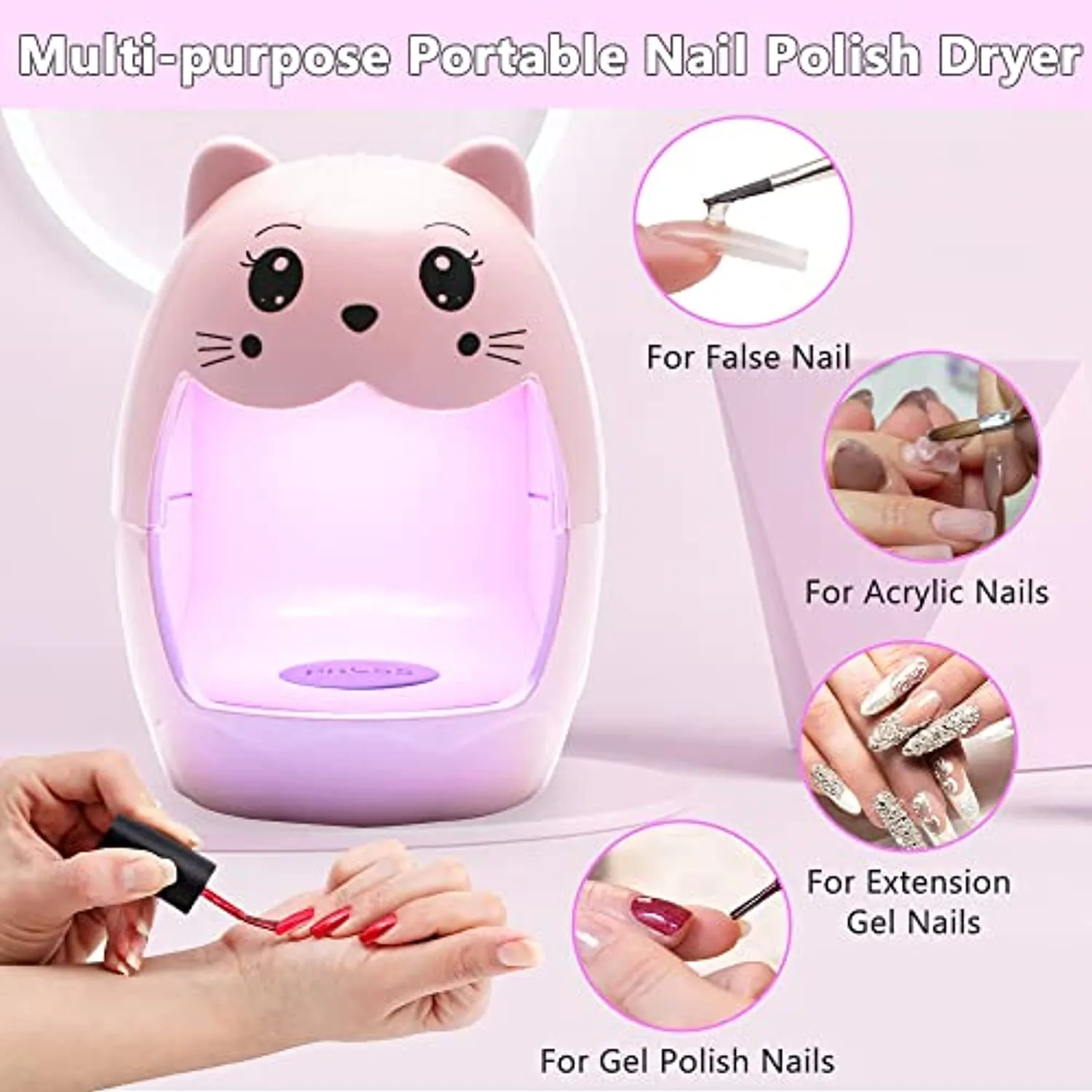 Augot Mini UV LED Nail Lamp, 6W Nail Polish Dryer for Single Finger, Portable Egg Creative Phototherapy Lamp for Gel Nails, 45/60s Quick Drying UV Nail Lamp for Girls Women, for Home Travel Nail Salon