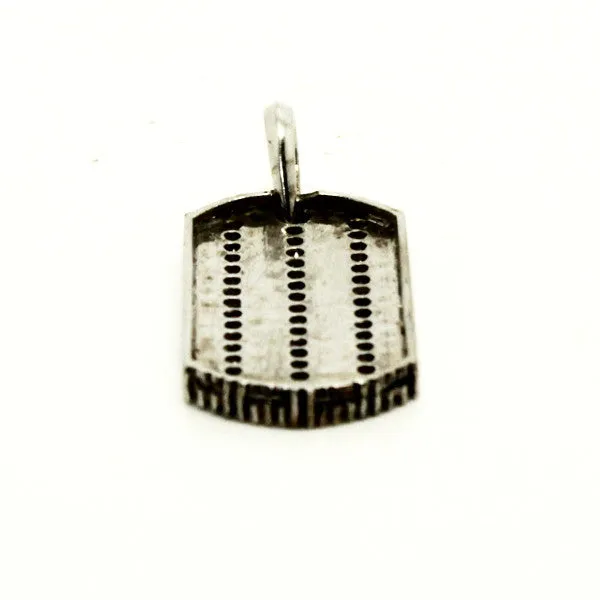 Black Diamond Dog Tag Silver Pendant