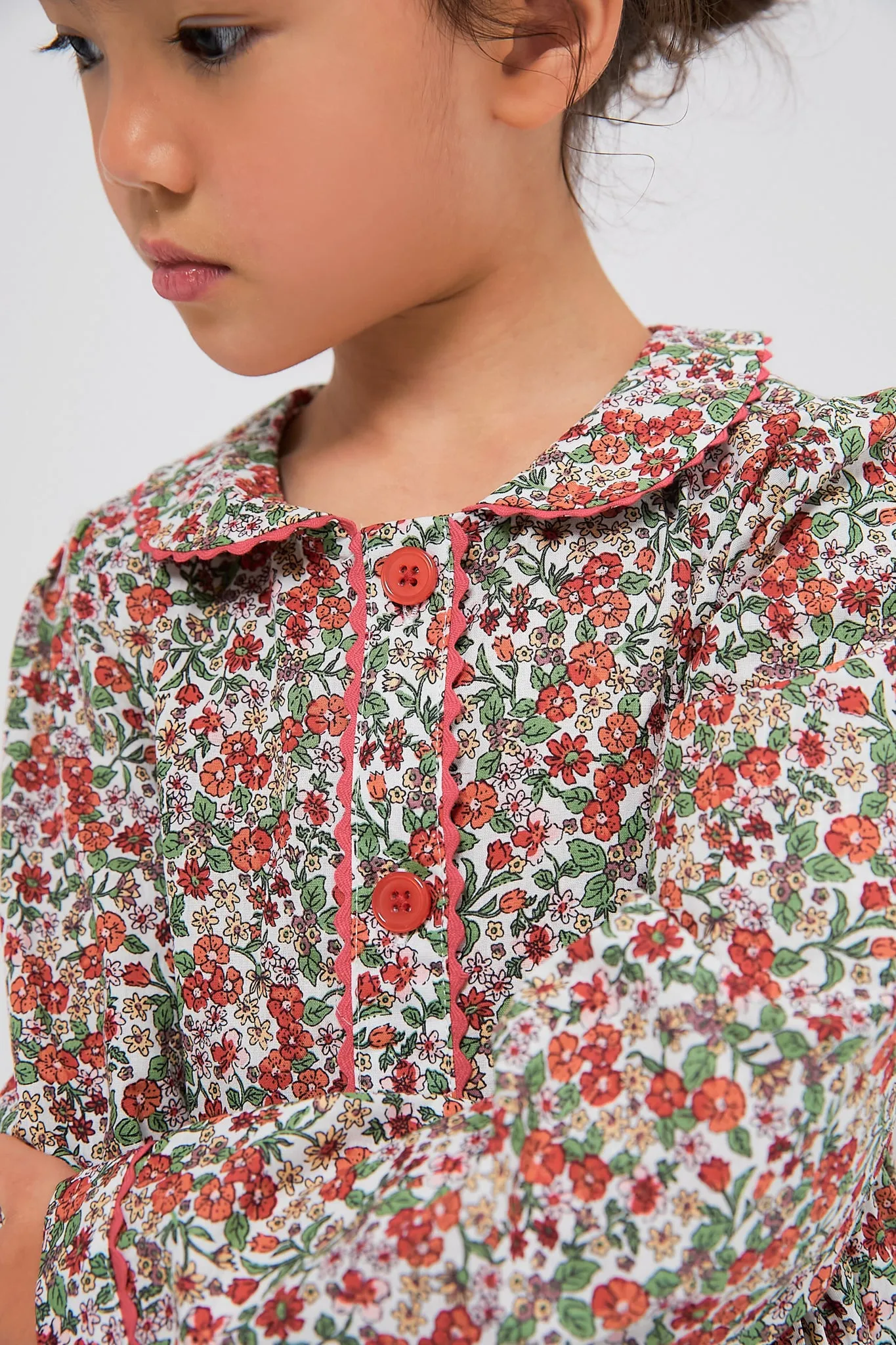 Botanical Button-Front Dress